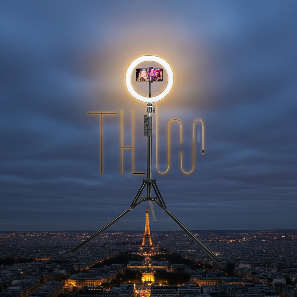 10-Inch LED Ring Light with Tripod Dimmable Selfie Light