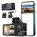 3-Channel WiFi Dash Cam 1080P Front, Rear & Inside
