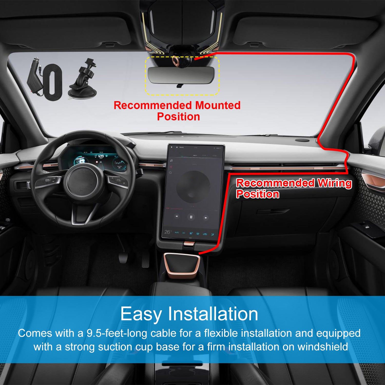 1080P Dash Cam w/ Night Vision & Loop Recording