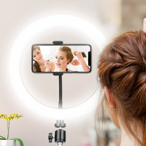 10-Inch LED Ring Light with Tripod Dimmable Selfie Light